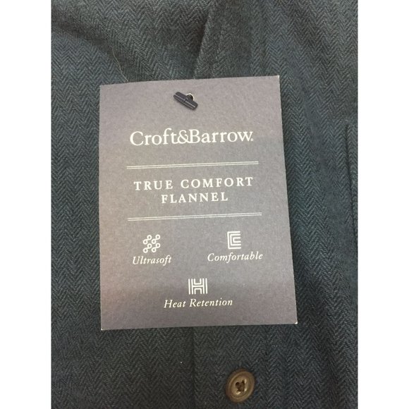 Men Croft & Barrow Blue Long Sleeve Button Down Cotton Top Shirt Size M Medium - Picture 12 of 15